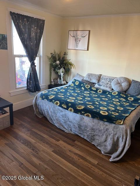 159 Champlain Ave, Ticonderoga, NY 12883 - bedroom featuring wood finished floors, ornamental molding, and baseboards