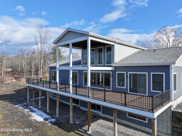 74 Dick Hyatt Ln, Whitehall, NY 12887 - back of house featuring a shingled roof and a balcony