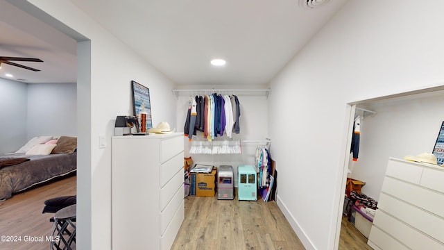 74 Dick Hyatt Ln, Whitehall, NY 12887 - walk in closet with light wood-style floors and ceiling fan