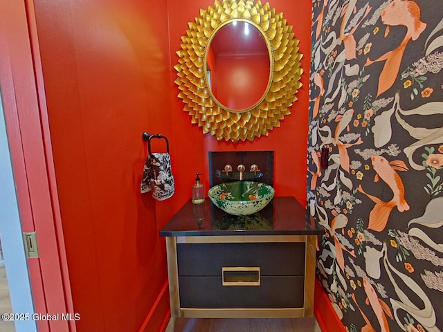 22 Burnham Rd, Wilton, NY 12831 - bathroom with a sink and wood finished floors