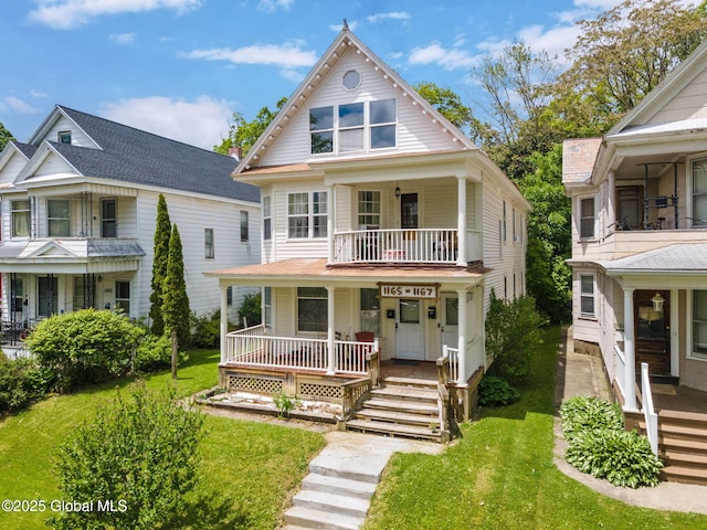 1165 Glenwood Blvd, Schenectady, NY 12308 - view of front of property featuring a porch and a front yard