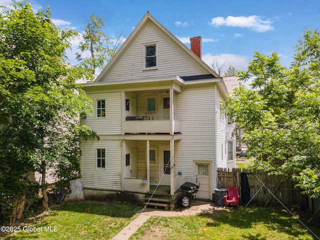1165 Glenwood Blvd, Schenectady, NY 12308 - back of property featuring a balcony and a chimney