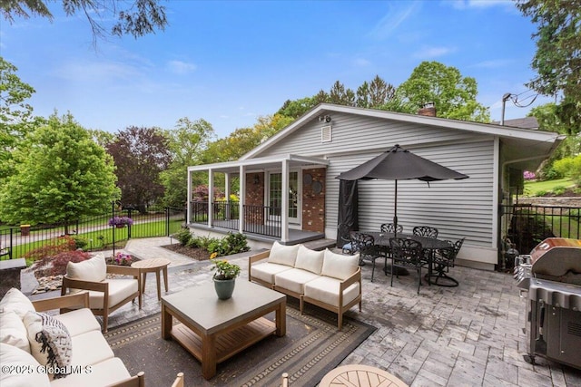 1335 Stanley Ln, Niskayuna, NY 12309 - view of patio featuring an outdoor hangout area, outdoor dining area, and a grill