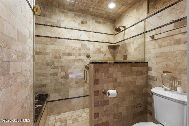 1335 Stanley Ln, Niskayuna, NY 12309 - bathroom featuring a shower stall, recessed lighting, and toilet