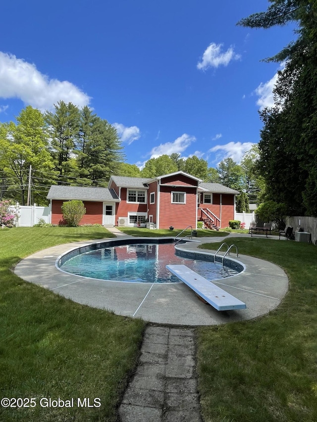 17 Sylvan Ln, Clifton Park, NY 12065 - view of swimming pool featuring a diving board and a patio area