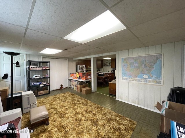17 Sylvan Ln, Clifton Park, NY 12065 - home office with dark floors and a paneled ceiling