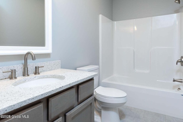 30 W St, Hudson Falls, NY 12839 - bathroom with toilet, vanity, shower / tub combination, and tile patterned floors