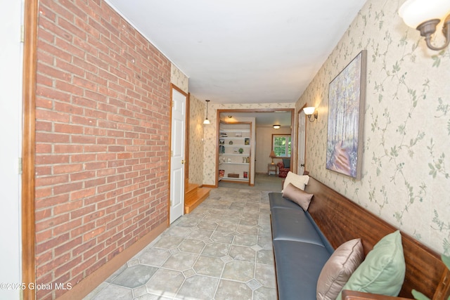 9 S Maple Ln, Colonie, NY 12211 - hallway with wallpapered walls