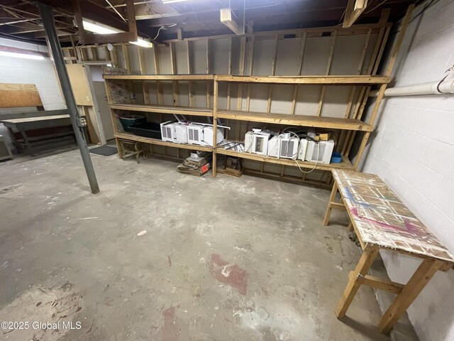 9 S Maple Ln, Colonie, NY 12211 - unfinished basement featuring concrete block wall