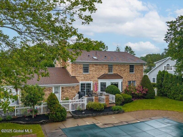 3077 New Williamsburg Dr, Guilderland, NY 12303 - rear view of house with a patio area and a covered pool