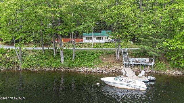 858 E River Dr, Lake Luzerne, NY 12846 - dock with a water view and stairway