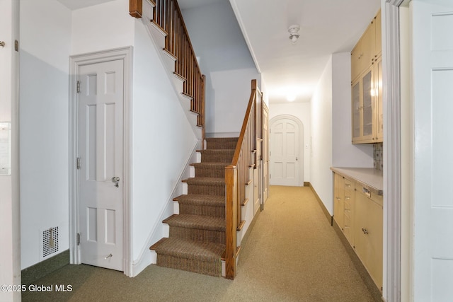 2125 Rosendale Rd, Niskayuna, NY 12309 - staircase featuring carpet floors and baseboards