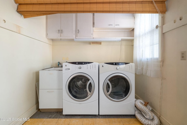 2125 Rosendale Rd, Niskayuna, NY 12309 - washroom with separate washer and dryer, cabinet space, and baseboards