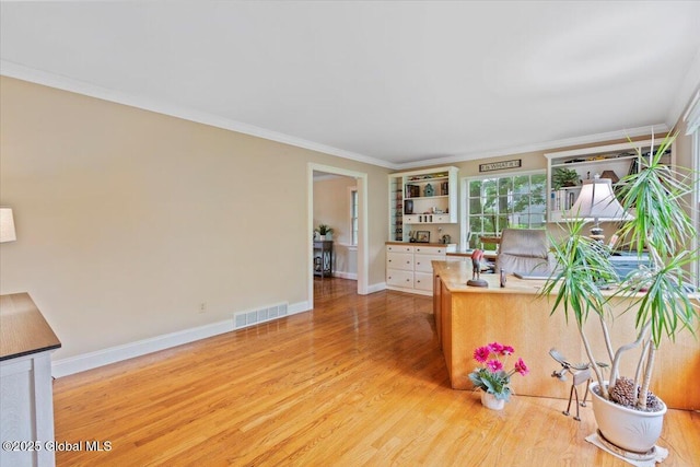 19 Canterbury Rd, Clifton Park, NY 12065 - office area with light wood-style flooring and ornamental molding