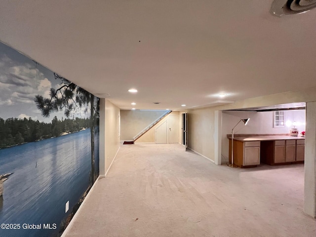 19 Canterbury Rd, Clifton Park, NY 12065 - finished below grade area featuring light carpet, recessed lighting, and stairway
