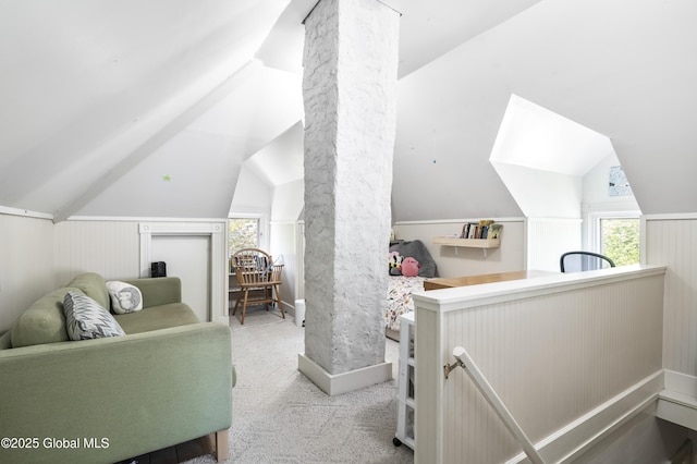 30 Monument Ave, Glens Falls, NY 12801 - additional living space featuring vaulted ceiling and carpet flooring