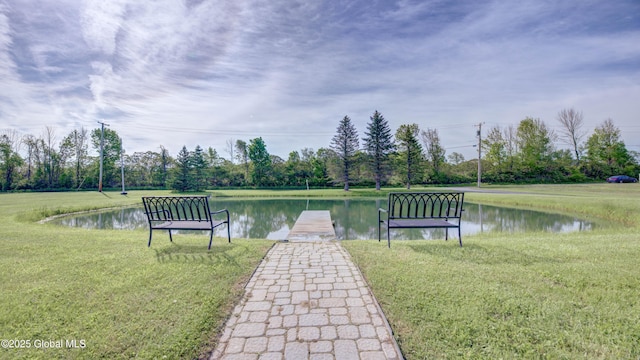 127 Firefly Meadow Rd, Glen, NY 12072 - dock area featuring a yard and a water view