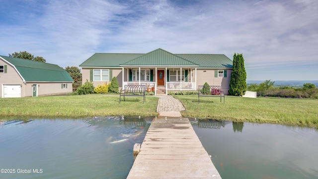 127 Firefly Meadow Rd, Glen, NY 12072 - dock area featuring a yard and a water view
