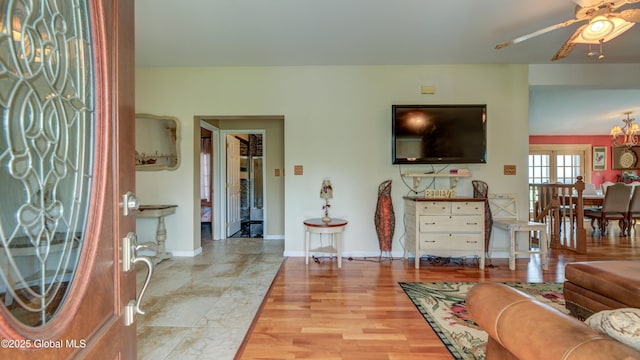127 Firefly Meadow Rd, Glen, NY 12072 - living area with ceiling fan, baseboards, and wood finished floors