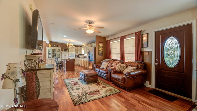 127 Firefly Meadow Rd, Glen, NY 12072 - living room featuring a ceiling fan and light wood-type flooring