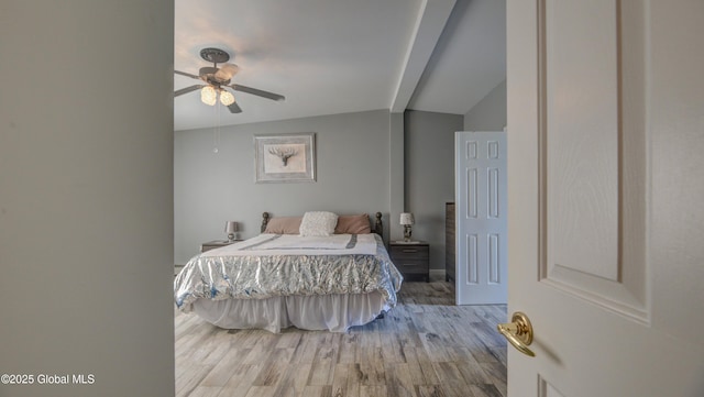 127 Firefly Meadow Rd, Glen, NY 12072 - bedroom featuring lofted ceiling, wood finished floors, and a ceiling fan