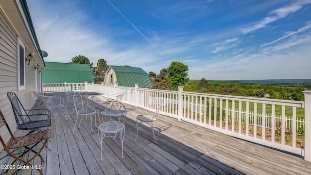 127 Firefly Meadow Rd, Glen, NY 12072 - wooden terrace with outdoor dining area