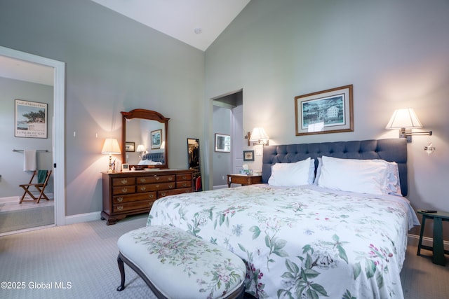 26 Galleon Dr Unit 26, Malta, NY 12020 - carpeted bedroom with high vaulted ceiling and baseboards