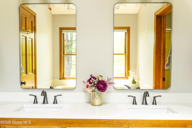 844 Red Oak Dr, Niskayuna, NY 12309 - bathroom featuring healthy amount of natural light and double vanity