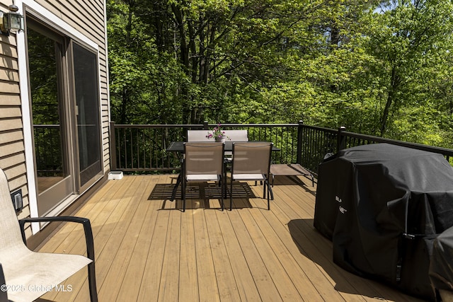 844 Red Oak Dr, Niskayuna, NY 12309 - wooden terrace with outdoor dining area and area for grilling