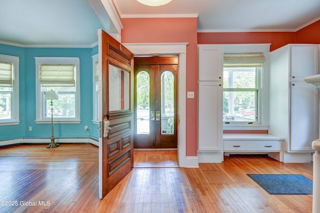 1348 Union St, Schenectady, NY 12308 - foyer entrance with light wood finished floors and ornamental molding