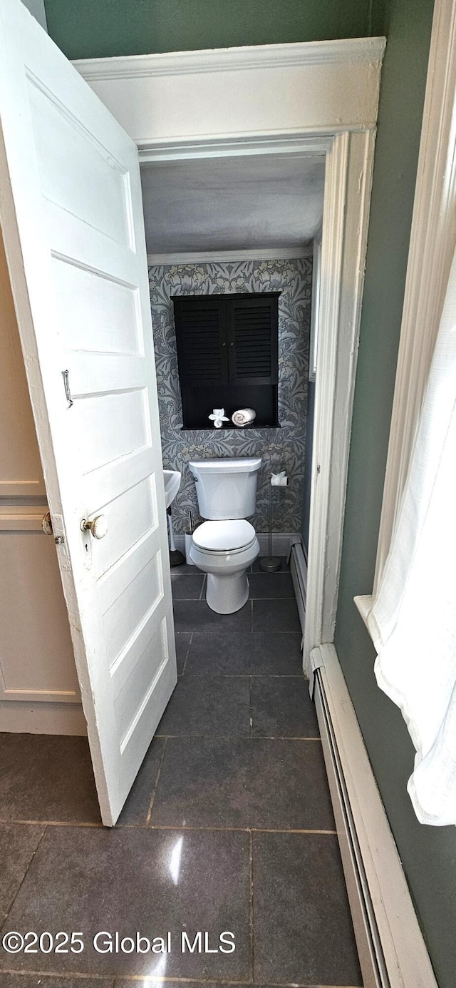 1348 Union St, Schenectady, NY 12308 - bathroom with baseboard heating and toilet