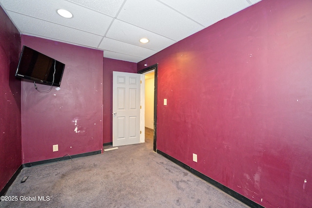 1526 6th Ave, Watervliet, NY 12189 - carpeted empty room featuring recessed lighting and a paneled ceiling
