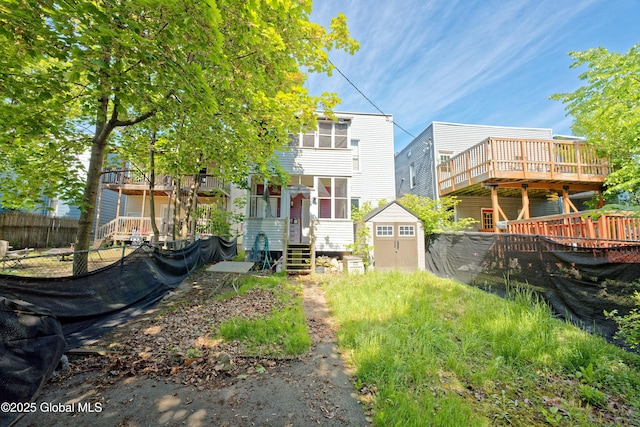 1526 6th Ave, Watervliet, NY 12189 - back of property with a storage shed and a deck