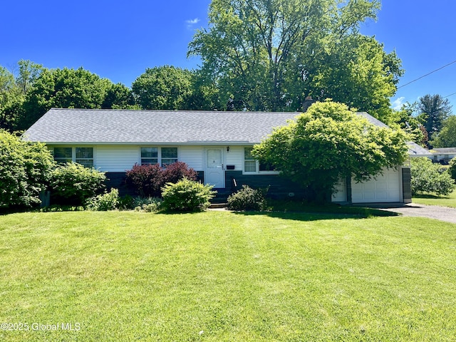 19 Lillian Dr, Glenville, NY 12302 - view of front of house with driveway, a front lawn, roof with shingles, and an attached garage