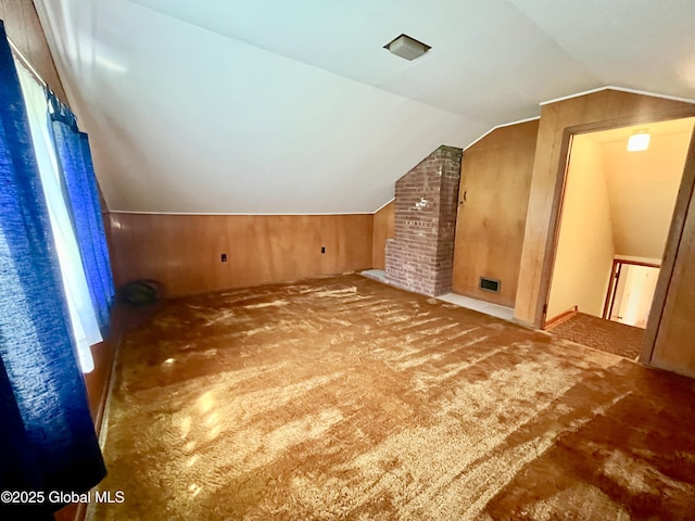 19 Lillian Dr, Glenville, NY 12302 - bonus room with carpet flooring, vaulted ceiling, and wood walls