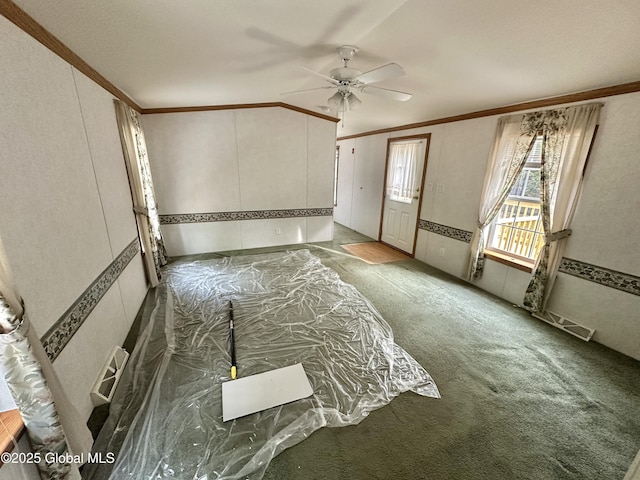 6041 Rte 9n, Hadley, NY 12835 - carpeted empty room with ornamental molding and ceiling fan