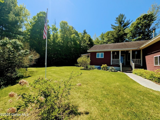 258 Middle Rd, Crown Point, NY 12928 - view of green lawn with covered porch