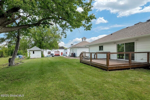 55 Fairview Ave, Hudson, NY 12534 - view of grassy yard featuring a deck