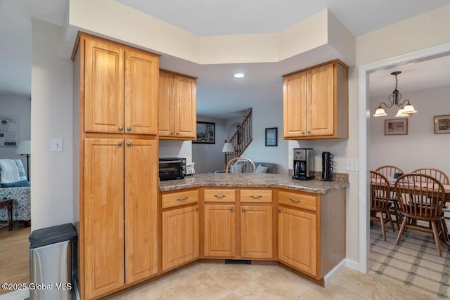 440 Posson Hill Rd, Middleburgh, NY 12122 - kitchen featuring recessed lighting and a chandelier