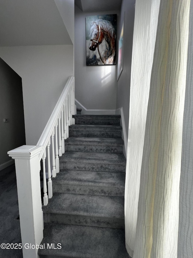 94 Willow Ave, Schenectady, NY 12304 - stairway with baseboards and carpet