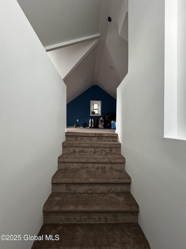 94 Willow Ave, Schenectady, NY 12304 - stairway featuring lofted ceiling
