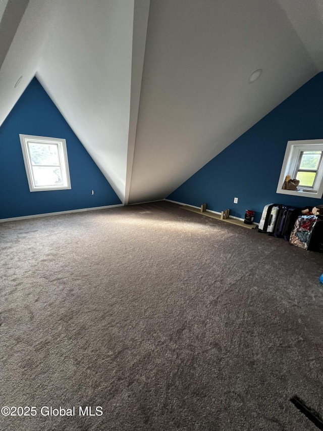 94 Willow Ave, Schenectady, NY 12304 - additional living space with vaulted ceiling, carpet flooring, and healthy amount of natural light