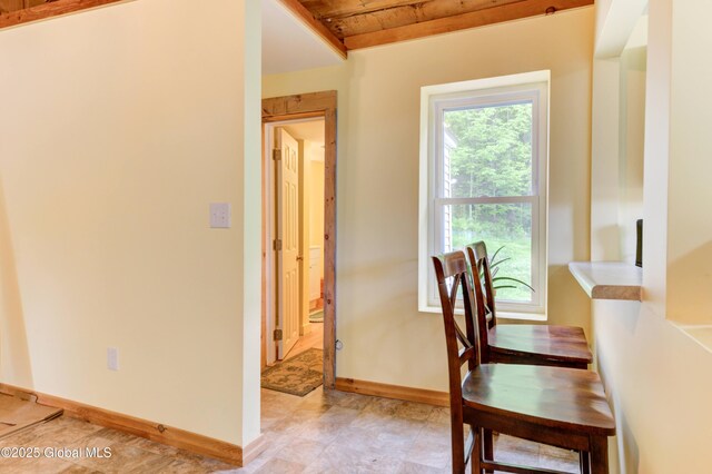 165 Lake Rd, Westerlo, NY 12023 - dining area featuring wooden ceiling and baseboards