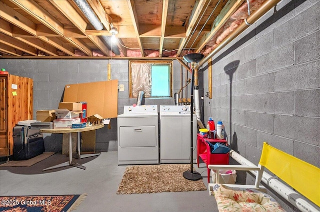 3 N Jordan Dr, Saratoga Springs, NY 12866 - basement featuring washer and dryer and concrete block wall