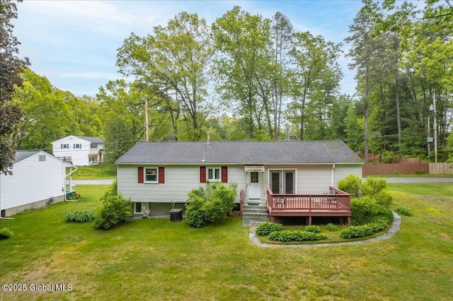 3 N Jordan Dr, Saratoga Springs, NY 12866 - view of front of property featuring a deck and a front yard
