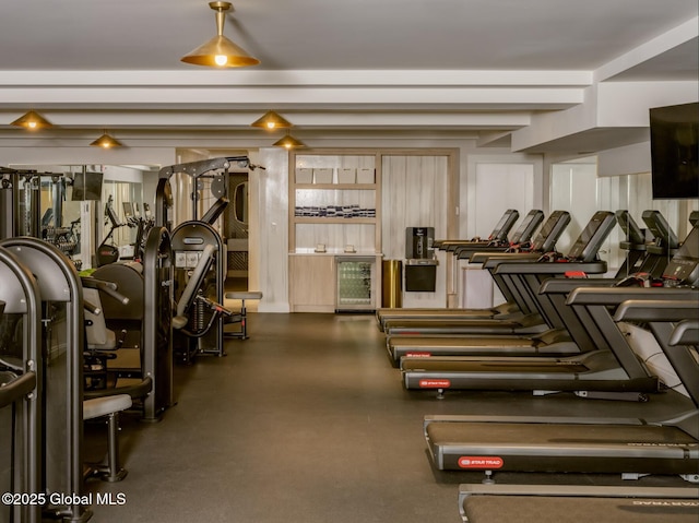 19 Washington St Unit 254B2, Saratoga Springs, Inside, NY 12866 - exercise room with beverage cooler
