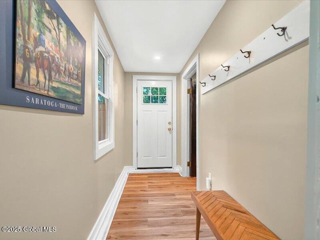 2 Van Rensselear St, Saratoga Springs, Inside, NY 12866 - doorway with light wood-type flooring and baseboards