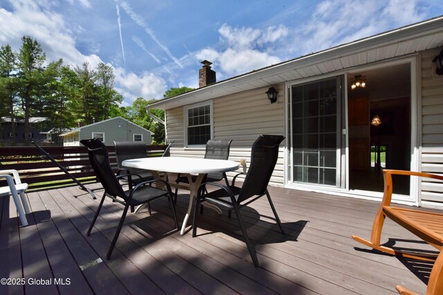 23 Bayberry Dr, Halfmoon, NY 12065 - wooden terrace with outdoor dining area
