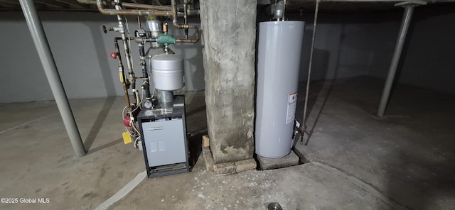 176 Benson St, Albany, NY 12206 - utility room featuring water heater and a heating unit
