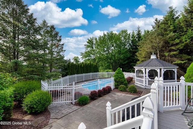 1 Avalon Ct, Colonie, NY 12211 - view of swimming pool featuring a gazebo and a patio area
